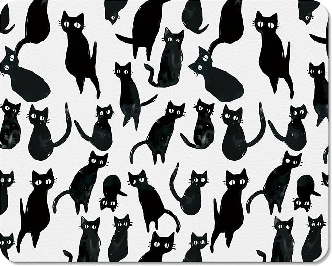 Black Cat Dish Drying Mats for Kitchen Counter, Cat Lover Gifts, Funny Black Cats Absorbent Reversible Coffee Bar Mat Drying Pad for Kitchen Decor, 12x15 Inch