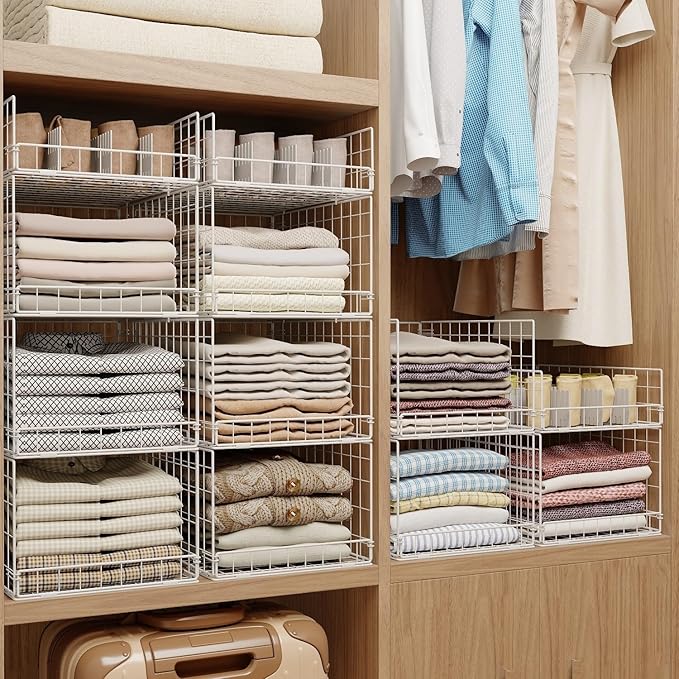 Closet Organizers and Storage Shelves for Clothes, Collapsible Stackable Storage Bins Organizer Baskets Containers Drawers for Truck Camper Closet RV Closets Pantries Cupboard Wardrobe
