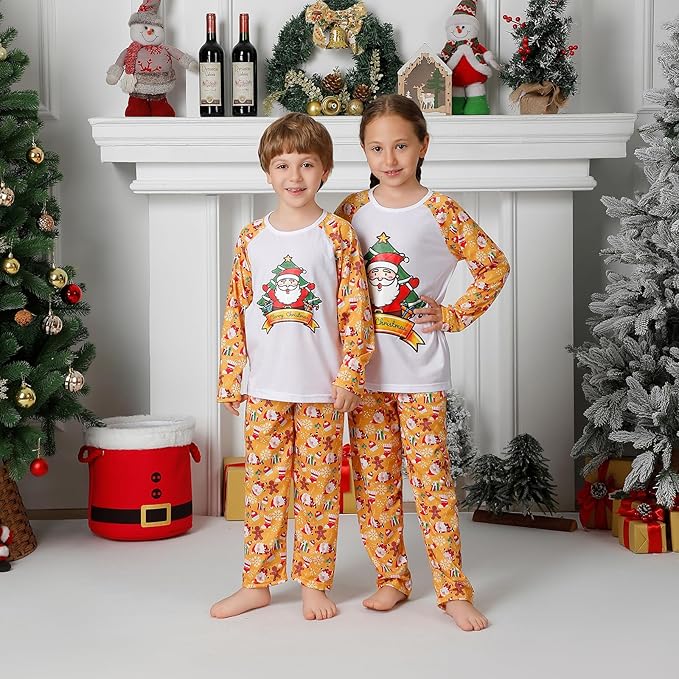 ANGELGGH Matching Christmas Pajamas for Family, Cute Vacation PJs Sets for Couples/Women/Men, Xmas 2 Piece Jammies Sleepwear