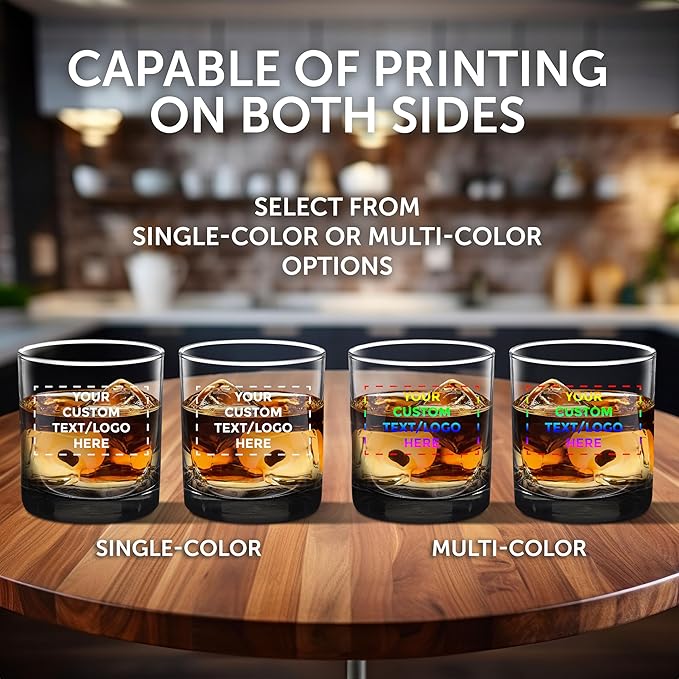 Custom Lexington Rocks Whiskey Glass 10.5 oz, Set of 12, Personalized Bulk Pack - Perfect for Scotch, Bourbon, Whiskey, Cocktail - Black