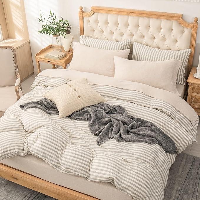 PURE ERA Jersey Knit 3pcs Bed Sheet Set 100% T-Shirt Cotton Super Soft Comfy Breathable Fits Mattress Up to 20" Extra Deep Pocket (Heather Beige, Twin XL)
