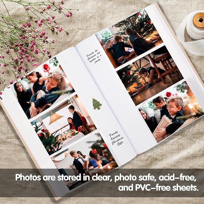 XFveivoo Photo Album 4x6 450 Photos with Writing Space,4 x 6 Photo Book Linen Cover with Front Window, 4x6 Picture Album 450 Photos Photo Album Book for Wedding Kids Travel Family Baby Pictures, Beige
