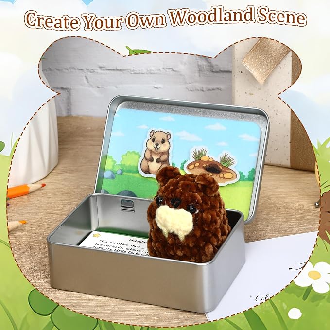 Little Pocket Groundhog Cute Collectible Gift Groundhog Day Decor | Cute mini groundhog in a pocket tin, a collectible desk gift inspired by Groundhog Day for friends and coworkers