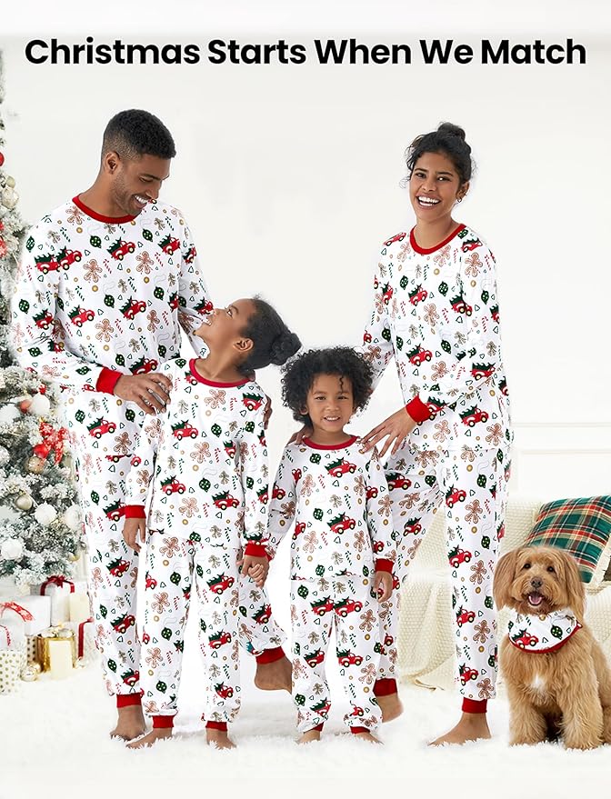 PATPAT Christmas Family Matching Pajama Sets Includes Christmas Socks - Perfect for Family Photos & Holiday Celebrations