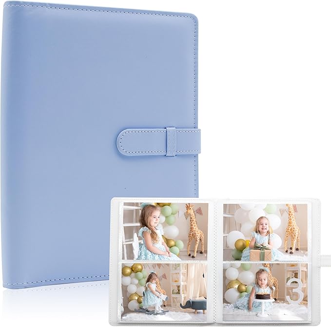 Photo Albums 4x6 Pictures – 152 Pockets Vegan Leather Cover Memory Album Book, Suitable for Family Wedding Boys Girls and Babies Storage (Blue)