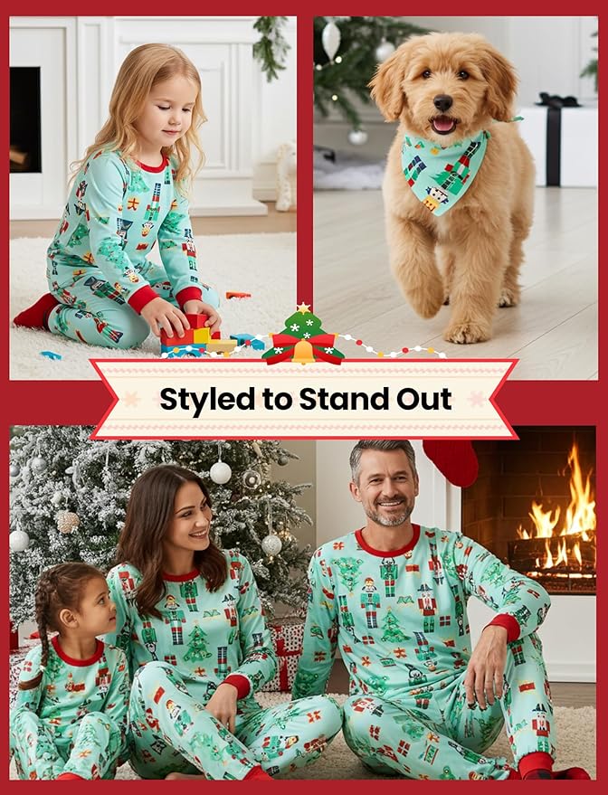 PATPAT Christmas Family Matching Pajama Sets Includes Christmas Socks - Perfect for Family Photos & Holiday Celebrations