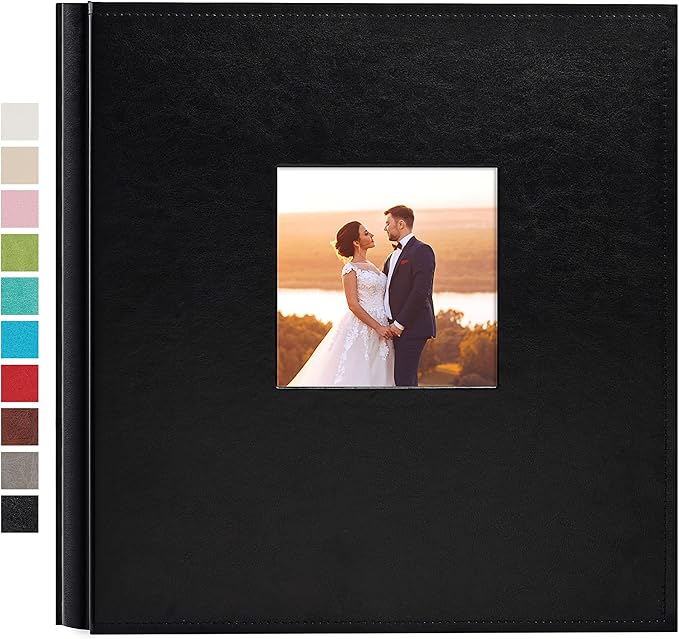potricher Photo Album 4x6 600 Photos Leather Cover Large Capacity Picture Albums with 600 Horizontal and Vertical Pockets for Family Wedding Anniversary and Baby (Black)