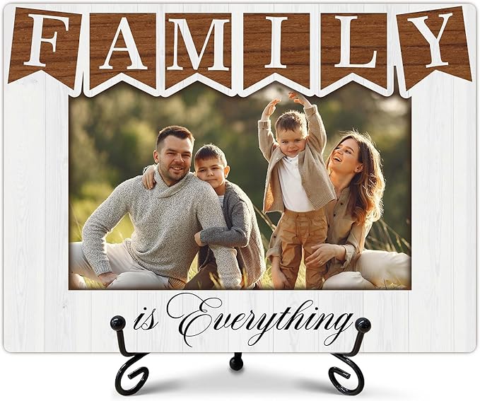 SIXEIGHT Family Definition Picture Frame Family Is Everything Wooden Photo Frame Natural Wood Picture Frame for Families Dad Mom Grandparents Father from son Desk Decor 4x6 Photo Frame-A20