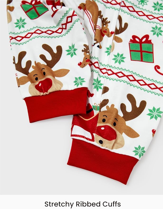 PATPAT Matching Family Christmas Onesie Pajamas – Holiday Hooded Jumpsuit Sleepwear PJs Couples Xmas Loungewear with Socks