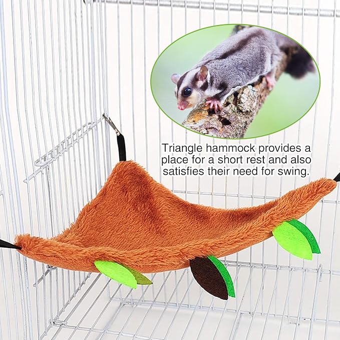 Hamiledyi 5PCS Hamster Hammock Sugar Glider Hammock Set Sugar Glider Cage Accessories Toys Small Animals Hanging Bed Hideout Tunnel Swing Rodent Iqammocking for Small Hamster Rat Gerbil