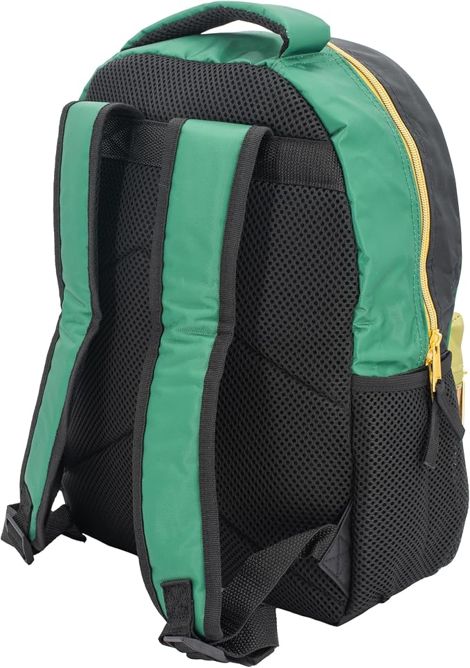 Fortnite Big Dill Backpack for Boys & Girls, 16 Inch Nylon Twill Big Face Schoolbag withMetal Fortnite Zipper Pull, Green