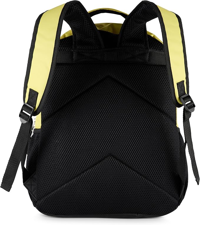 AI ACCESSORY INNOVATIONS SpongeBob Square Pants Backpack for Boys & Girls, 16” Big Face Nylon Twill Bookbag w/Molded Hamburger Patty Dangle, Yellow