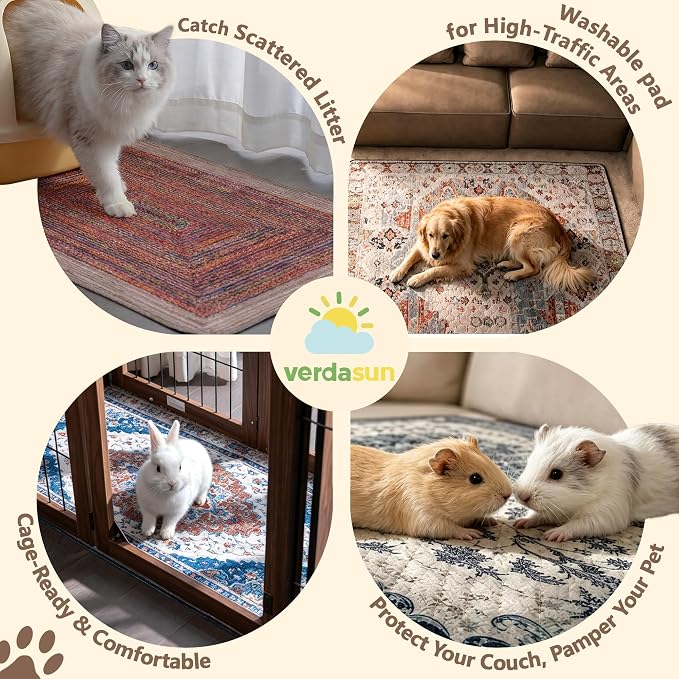 Washable Pee Pads for Dogs 24"x36" 2 Pack Reusable Puppy Potty Pad | Super Absorbent Waterproof NonSlip LeakProof Crate&Playpen Floor Mat for Cats, Rabbits, Guinea Pigs, Whelping & Housebreaking