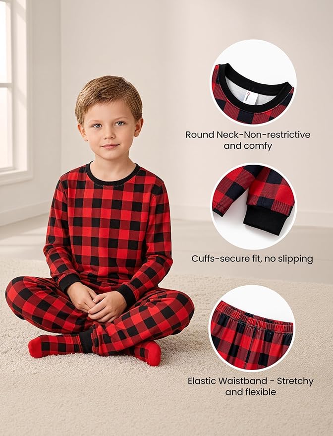 PATPAT Christmas Family Matching Pajama Sets Includes Christmas Socks - Perfect for Family Photos & Holiday Celebrations