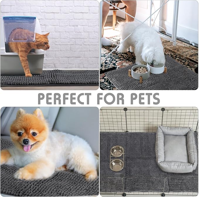 Amylove 4 Pcs Guinea Pig Cage Liner 12 x 12 Inch Washable Chenille Pee Pads Pet Dog Cat Bedding Training Mat Reusable for Small Animals Puppy Bunny Hamster Chinchilla