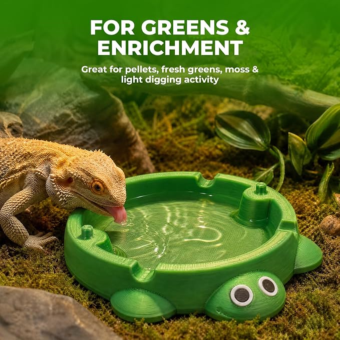 Bearded Dragon Food Bowl Tank Turtle Reptile Dig Box for Feeding Enrichment Terrarium Decor Habitat for Small Animal Reptiles Lizard Turtle Squirrel Ferret (Yellow)