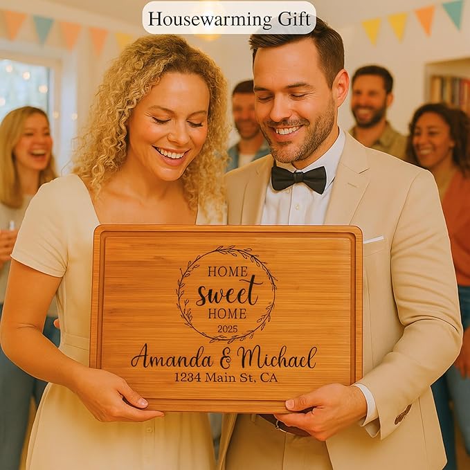 Personalized Gifts for Couples - Custom Cutting Board, Best Couple Gift Ideas for Newlyweds, Bride & Groom, Friends, Family, Mom, Dad, Unique Gifts for Wedding, Anniversary, Bridal Shower, Engagement