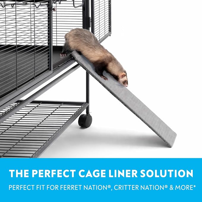 Paw Inspired Fitted Fleece Exit Ramp Cover for Critter Nation Cage, Gray | Exit Ladder Liner for Ferret Nation/Critter Nation Cage, For Ferrets, Rats, Chinchillas, Hedgehogs, Small Animals, Pets
