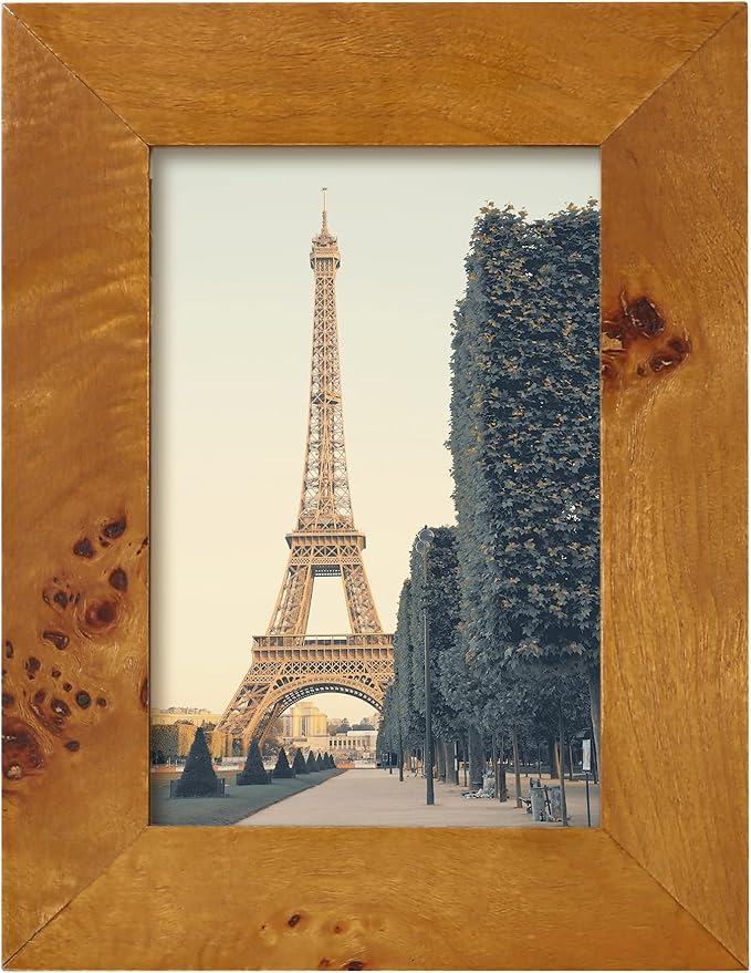 Concepts DHD, Burl Wood Picture frame, Wallhung Or Tabletop Décor In Bulk,Table And Wall Photo Collage (4x6, 4 Pack)