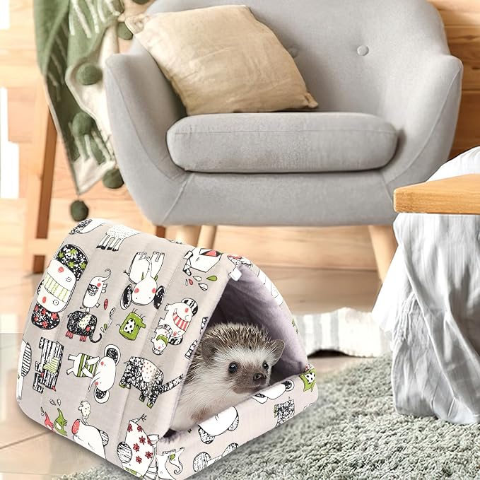 UPINS 2 Pack Guinea Pig Hideout, Washable Small Animal House Bed | Guinea Pig Pillow,Fits Mouse Hamster Chinchilla Hedgehog Ferret Rat Bearded Dragon,Soft Bedding For Cage Accessories
