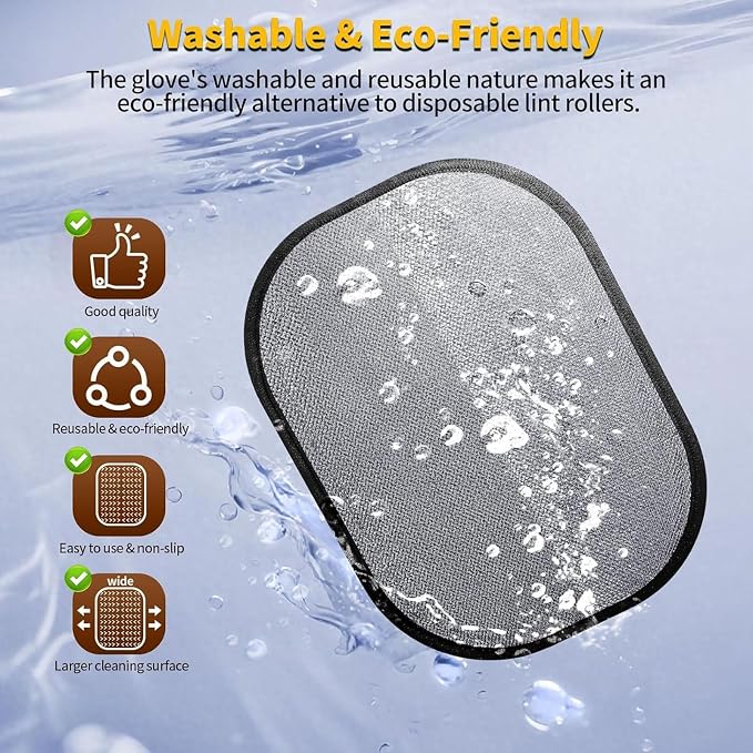 Cute Ferret Pet Hair Removal Gloves, Reusable Dog Cat Grooming Mitt | Electrostatic Brush Attracts Pet Hair From Furniture, Carpets, Pet Beds & Clothes. Hanging Loop For Easy Storage