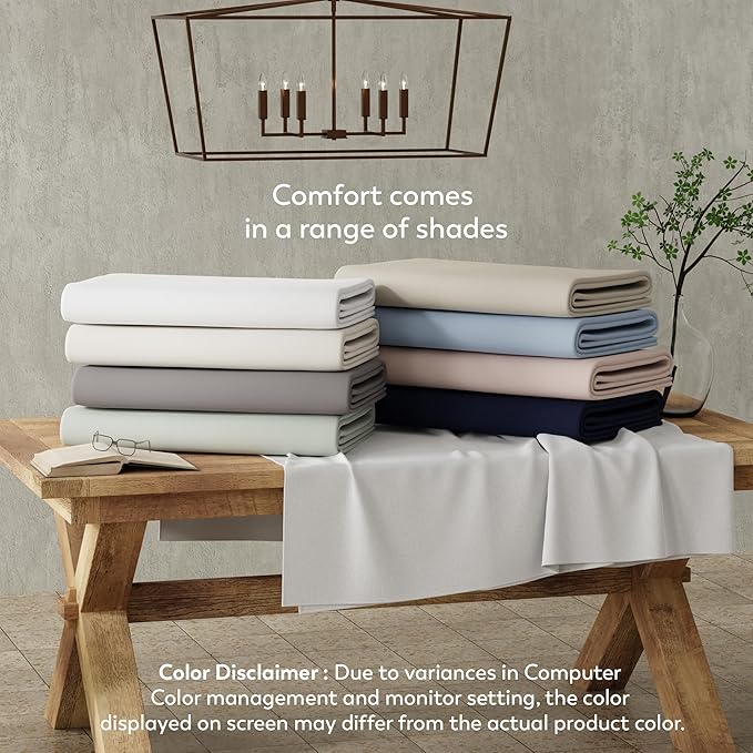 Organic 100% Cotton Percale Twin Sheets Set Light Pink, Twin Bed Sheets, College Dorm Room Essentials, 14" Deep Pocket Twin Cotton Sheet Set, Breathable & Cooling Sheets for Hot Sleepers