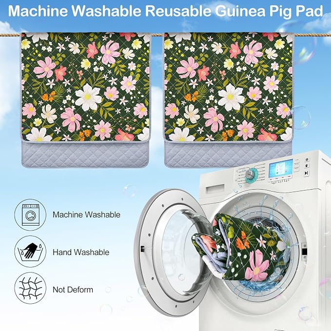 Unicorn Catcher 2 Pack Washable Guinea Pig Cage Liner, Waterproof Bedding | Reusable Absorbent Bedding For Rabbits, Hamsters, And Hedgehogs With A Leak-Proof Design To Keep Cages Dry And Clean