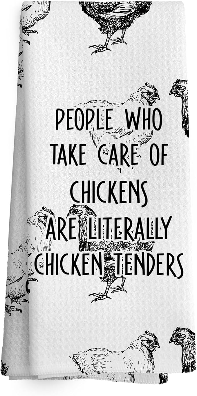Funny Retro Humor Kitchen Towels Dish Towel Dishcloth 16x24 Inches, Chicken Humorous Gifts for Women Men, Funny Dish Towels with Sayings Decorative Absorbent Tea Towel Kitchen Bathroom Decor