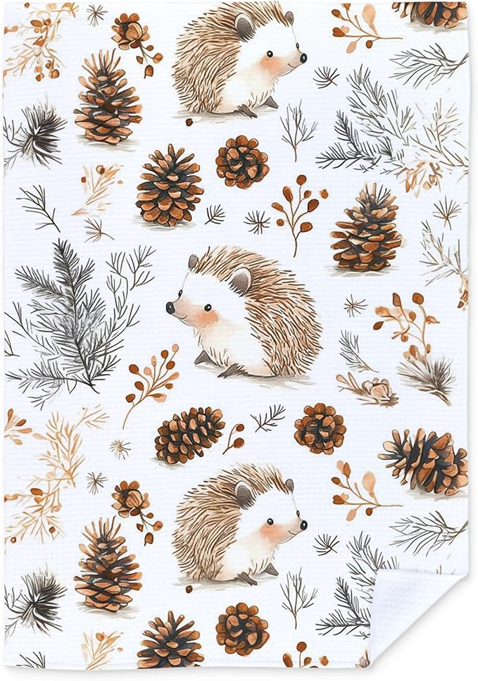 Hedgehog Gifts Kitchen Towels, Hedgehog Decor Hand Towels for Bathroom, 16x24 Inch