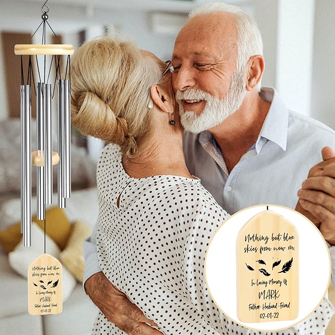 Personalized Memorial Wind Chimes, Sympathy Gifts for Loss of Loved One, Bereavement/Condolence/Remembrance/Memorial Gifts for Loss of Mother, Father or Loved One - in Loving Memory