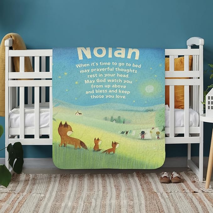I See Me! Personalized Blanket - Name Blanket - Christening Gift - Baptism Gift - Custom Baby, Newborn, Quilted Throw Blanket