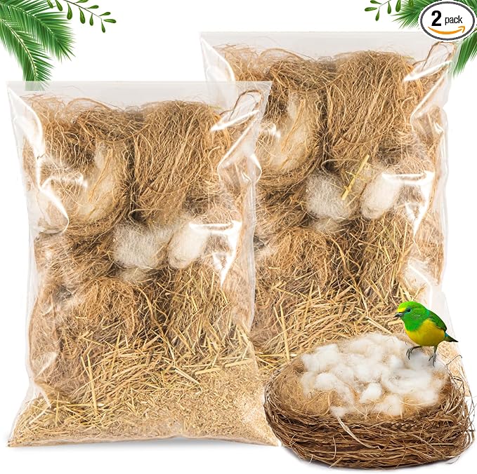 Sukh Bird Nesting Material - Bird Nest Bedding for Hummingbird Finch | Natural Nest Building Material for Parakeet Cage, Garden, Tree Trunks, DIY Bird Nests, Small Birds Supplies (2)