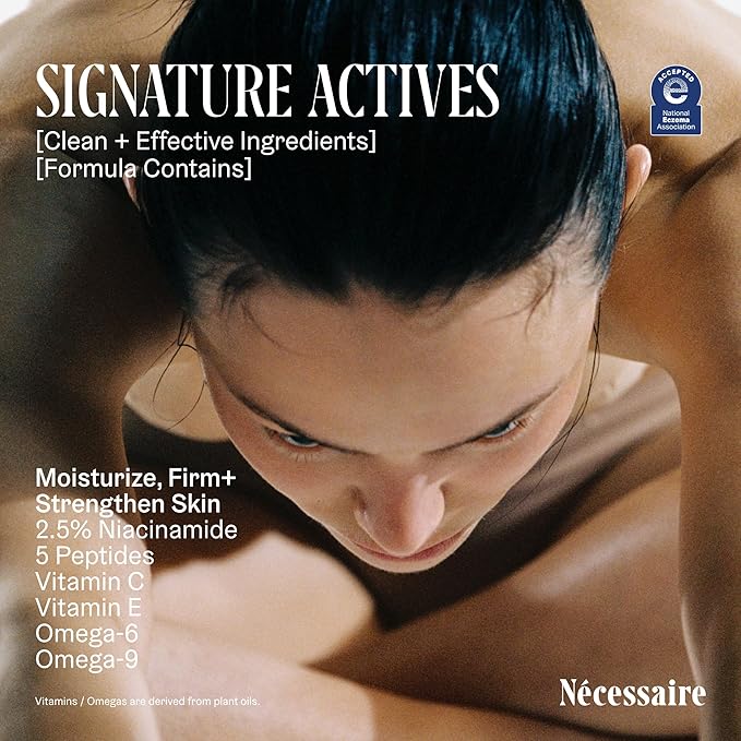 Nécessaire The Body Lotion Fragrance-Free — Unscented Multi-Peptide Body Moisturizer for Women + Men – Non-Comedogenic Lotion for Sensitive Skin – 450ml/15.2 fl oz