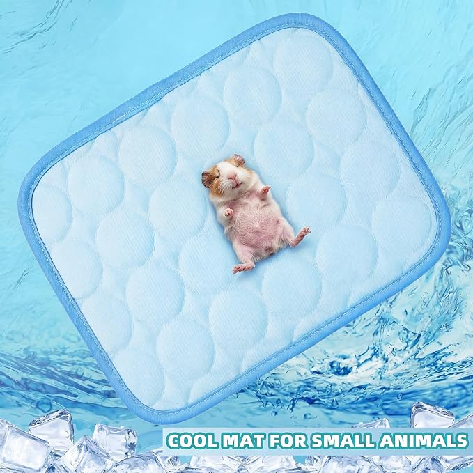 Jetec 3 Pcs Guinea Pig Cooling Mat, Small Animal Beds,Summer,Pink | 10 x 11 in Summer Ice Silk Pad for Rabbit, Hamster, Chinchilla, Rat, Warm Guinea Pig Hideout, Cozy Small Animal Cage Bed