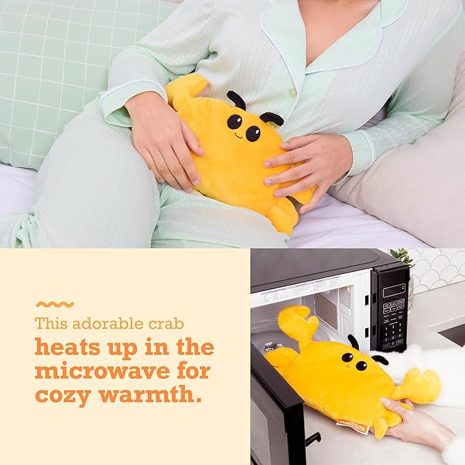 Menstruation Crustacean Crab by Relatable, Microwavable Heating Pad for Period Cramps, Easter Basket Stuffer Plushie, Easter Gift Ideas for Teens and Women, Includes 1 Lavender Scented Heating Pad