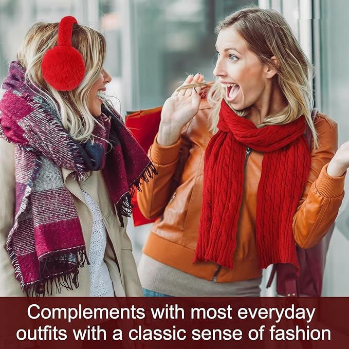 Geyoga 6 Pcs Winter Warm Fleece Knit Hat Long Scarf Touchscreen Gloves Ear Muffs Socks Sets, Winter Warm Gifts for Women