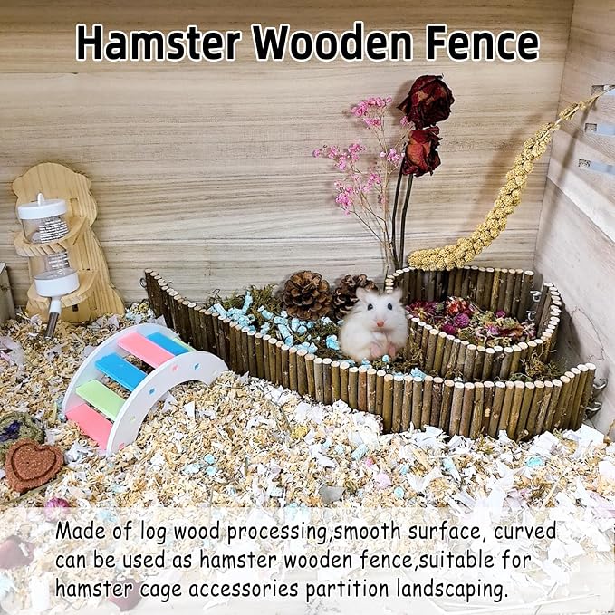 2-Pack Rat Bendy Long Suspension Bridges 19.7 x 2.7 Inch Hamster Climbing Ladder Flexible Wooden Bridge for Dwarf Hamster Sugar Glider Rodents Mouse