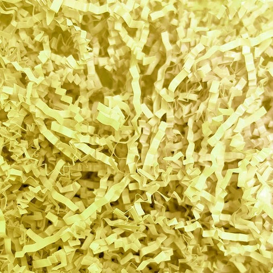 2 LB Light Yellow Crinkle Cut Paper Shred Filler Great for Gift Wrapping, Light Yellow Basket Fillers, Birthday, Gift Wrapping, Halloween Thanksgiving Christmas Party Decor Filling Supplies