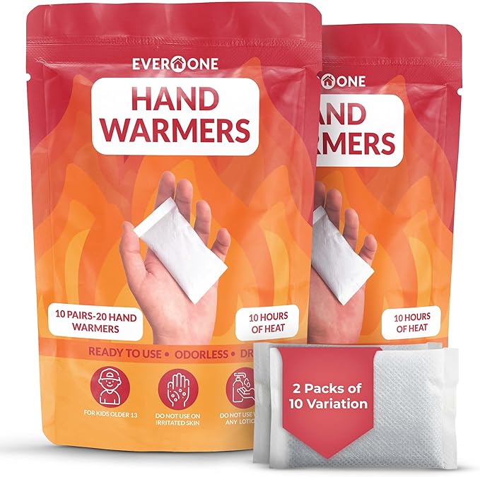 Hand Warmers - Long-Lasting, Safe, Natural, Odorless Air-Activated Warmer