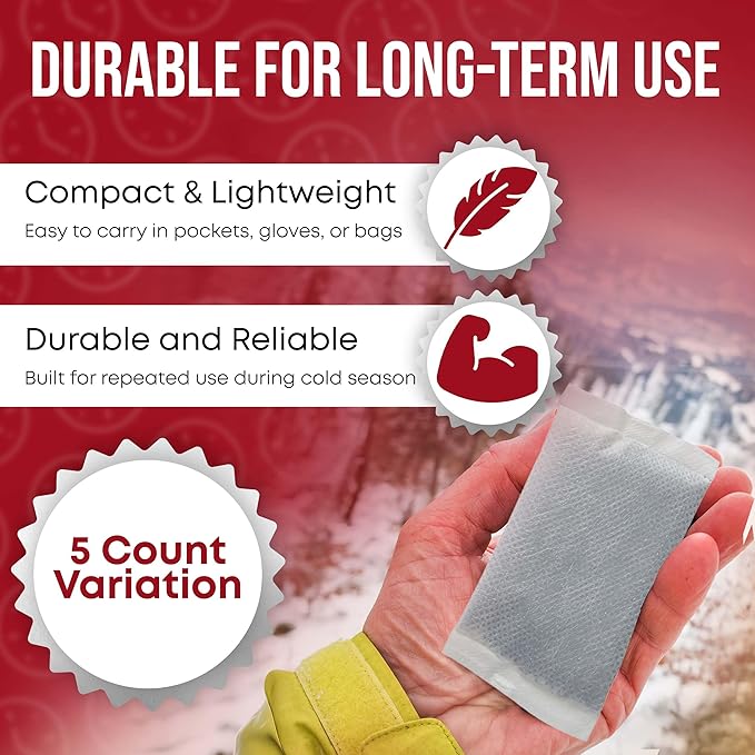 Hand Warmers - Long-Lasting, Safe, Natural, Odorless Air-Activated Warmer