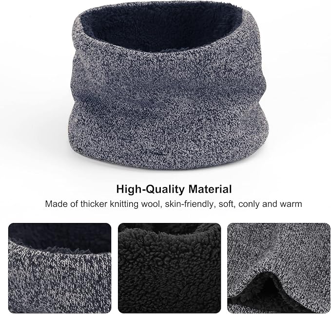 mysuntown Winter Beanie Hat Scarf and Touch Screen Gloves 3-Piece Set, 2025 Cold Weather Knit Fleece Lined Warm Unisex Sets