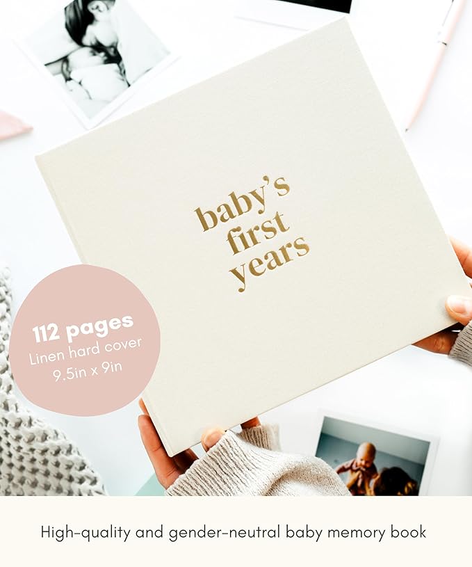 Lamare Baby First Year Book – Baby Memory Book for Girls & Boys - Baby Milestone Book from Pregnancy to Childhood – Cute Baby Book Keepsake Gift