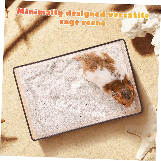 COLLBATH 1set Hamster Bath Sand Box Ladder and Lid Digging Container for Small Animals Promotes Natural Behavior for Dwarf Hamsters Gerbils and Chinchillas