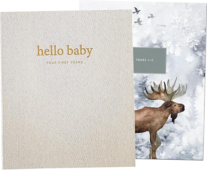 Peachly Unisex Baby Memory Book, Minimalist Baby Book First Year Baby Book Keepsake for Milestones, Linen Baby Books First Year Memory Book, Simple Baby Scrapbook for Boy Girl Milestones