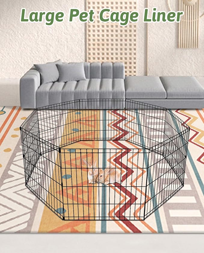 BNOSDM Extra Large Cage Liners for Rabbits 91" X 63" Washable Rabbit Pad Large Bunny Mat Anti Slip Rug for Bunnies Pet Carpet for Chinchillas Cats Guinea Pigs Ferrets Dogs