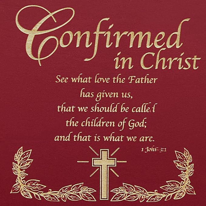 Let's Make Memories Personalized Confirmation Keepsake Box - Scripture - Sacrament - Religious Keepsake - Natural Wood - Cherry Finish - Inspirational Verse - 6.75”Lx6.75”W