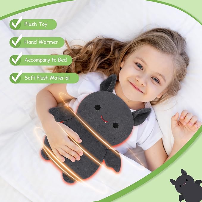 Bat Microwavable Heating Pad for Kid and Women, Plush Animal Microwave Heating Pad for Cramps & Period Pain Relief, Lavender Scented Heated Pad for Neck Knee Pain, Warmer Pad for Birthday Mother's Day