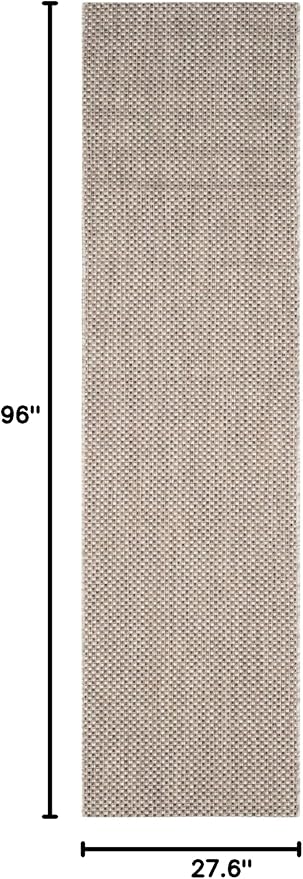 SAFAVIEH Washable Rug Outdoor Courtyard Collection - 2'3" x 8' Runner, Beige & Brown, Non-Shedding & Easy Cleaning, Ideal for Patio, Entryway, Mudroom, Hallway, Kitchen (CY8521-36312)