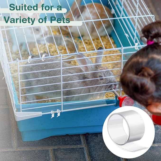 Juexica 3 Pcs 82.7 x 4.5 Inch Guinea Pig Cage Liner Clear Cuttable Critter Cage Liner with Pre Drilled Holes Urine Guard Extra Long Cage Liner with 150 Zip Ties for Rabbit Hamster Ferret Chinchilla