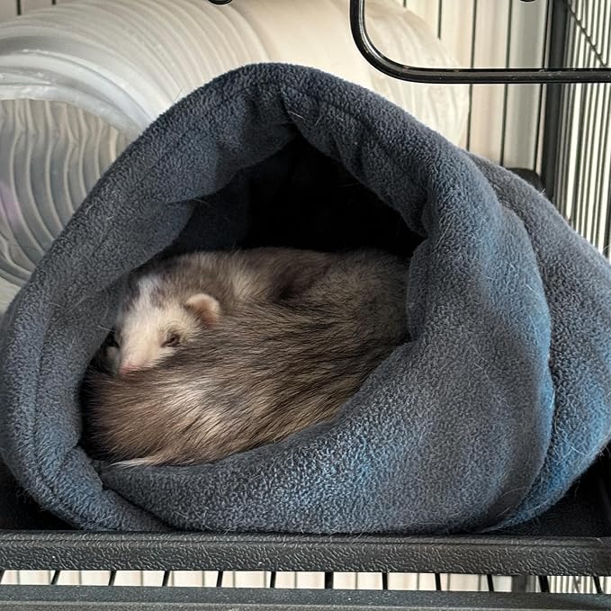 Ferret Bed Cave and Hideouts Comfortable，Ferret Hideaway Bed Accessories for Cage Ferret Beds and Hideouts Safe & Cozy for All Ages Ferrets(Grey) (Grey)